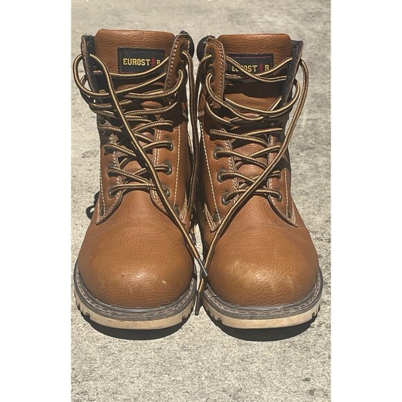 Eurostar STEEL TOE Tan Work Boots Oil Resistant Men’s Size 8 Excellent Shape - Picture 2 of 6